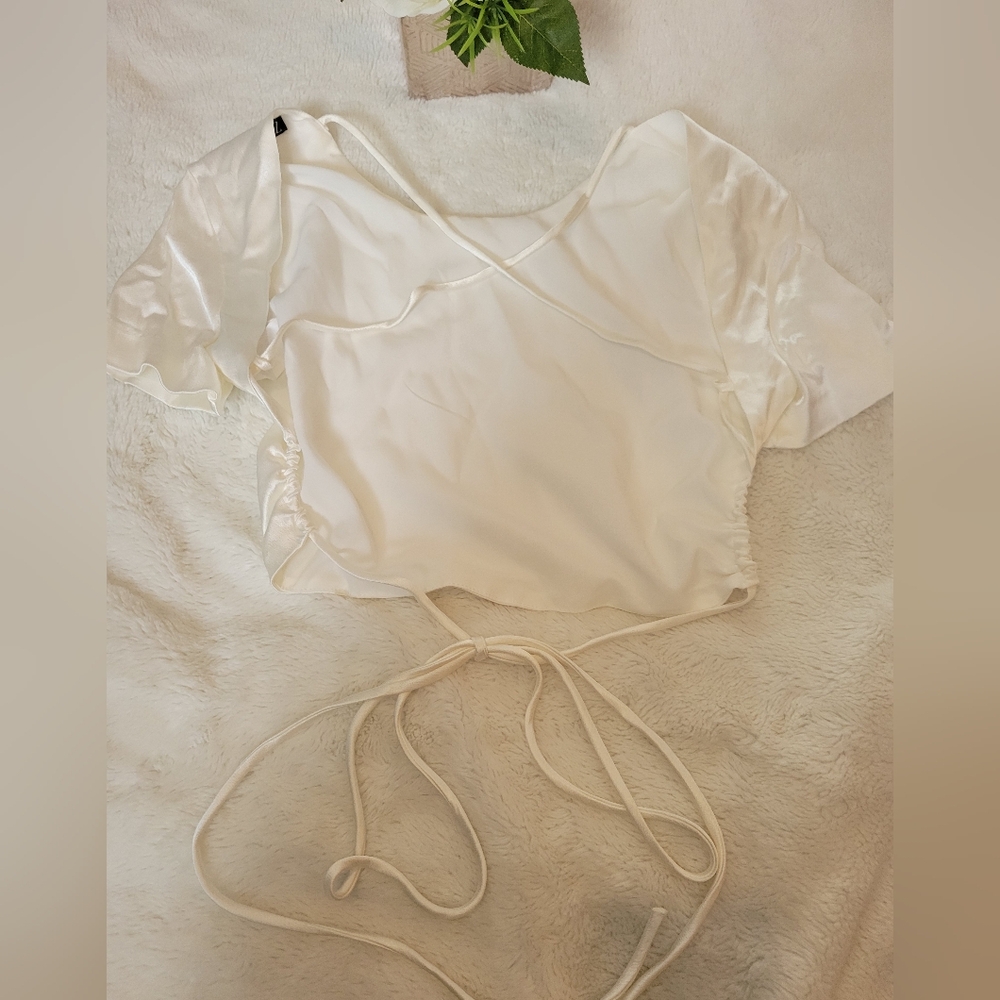 ZARA Satin open back crop top
